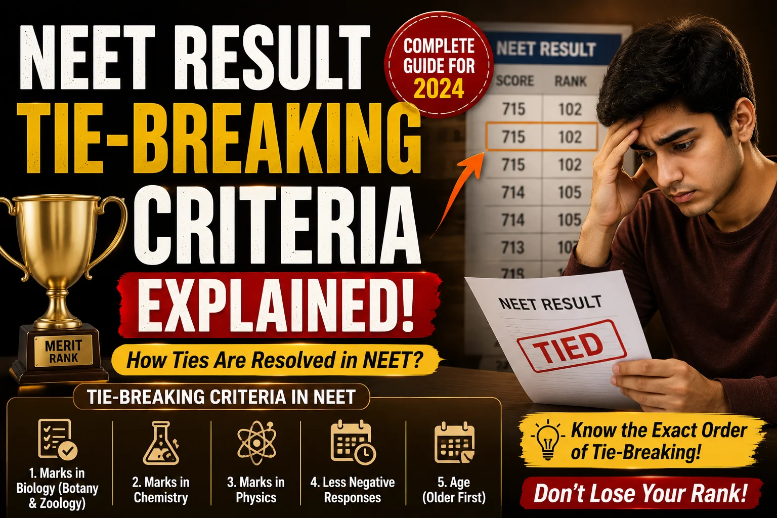 NEET Result Tie-Breaking Criteria Explained